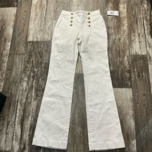 Michael Kors White Wide-Leg Sailor Jeans